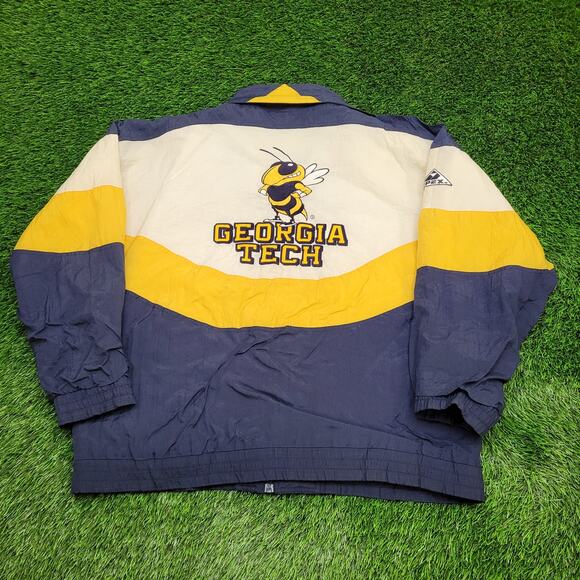 Georgia-Tech Coach Jacket XL/2XL 28x29 Apex-One Baggy Colorblock - Picture 1 of 16